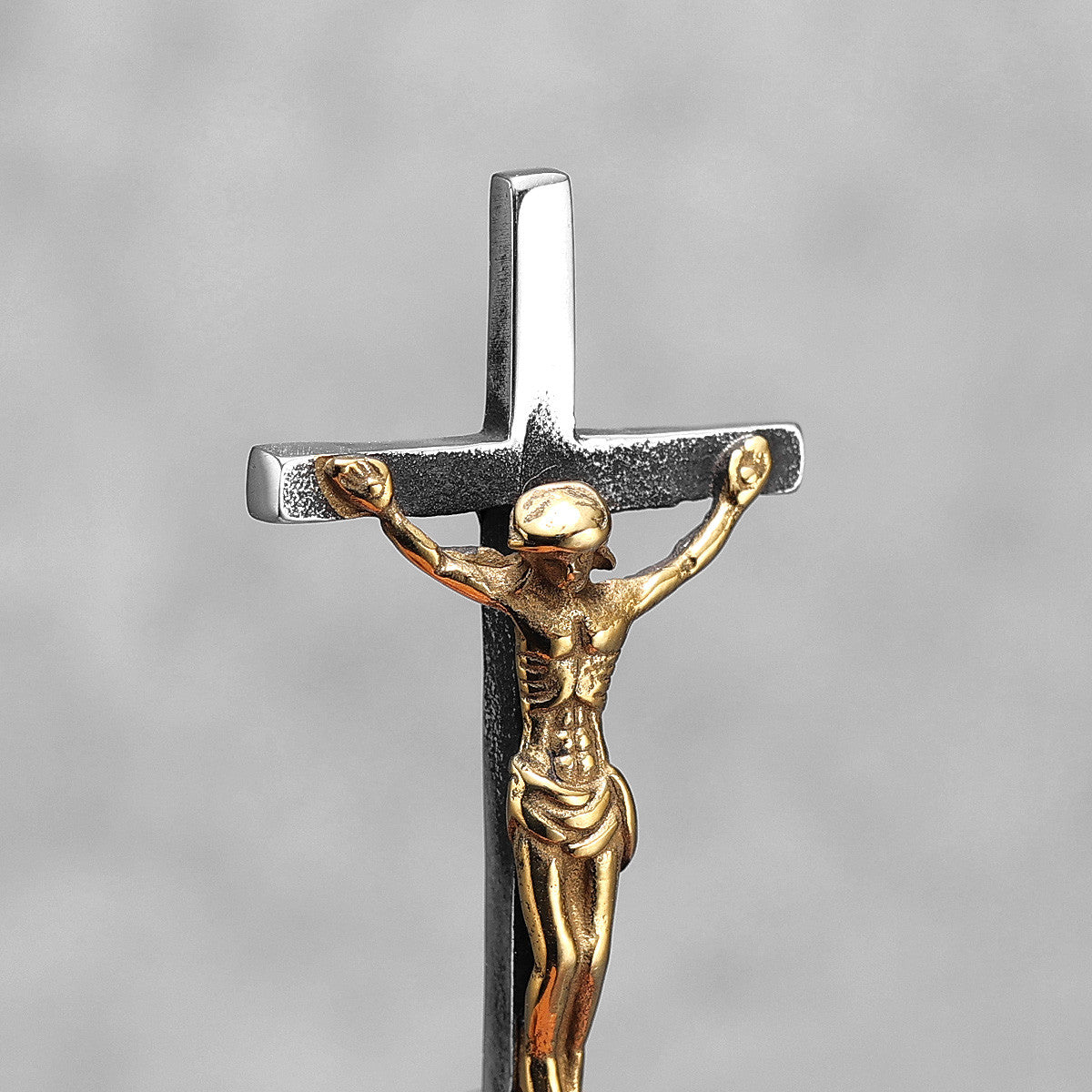 Inverted Religion | No Fade Solid Stainless Steel Upside Down Jesus Cross Pendant