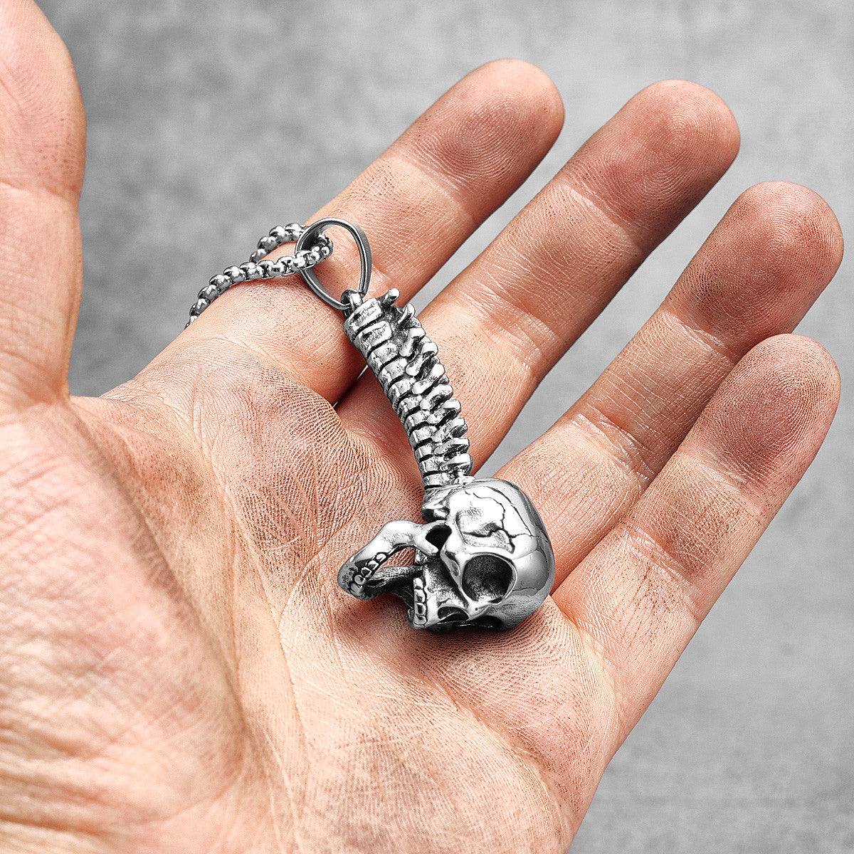 Skull Spine | No Fade 316L Stainless Steel Street Style Hip Hop Pendant Chain Necklace