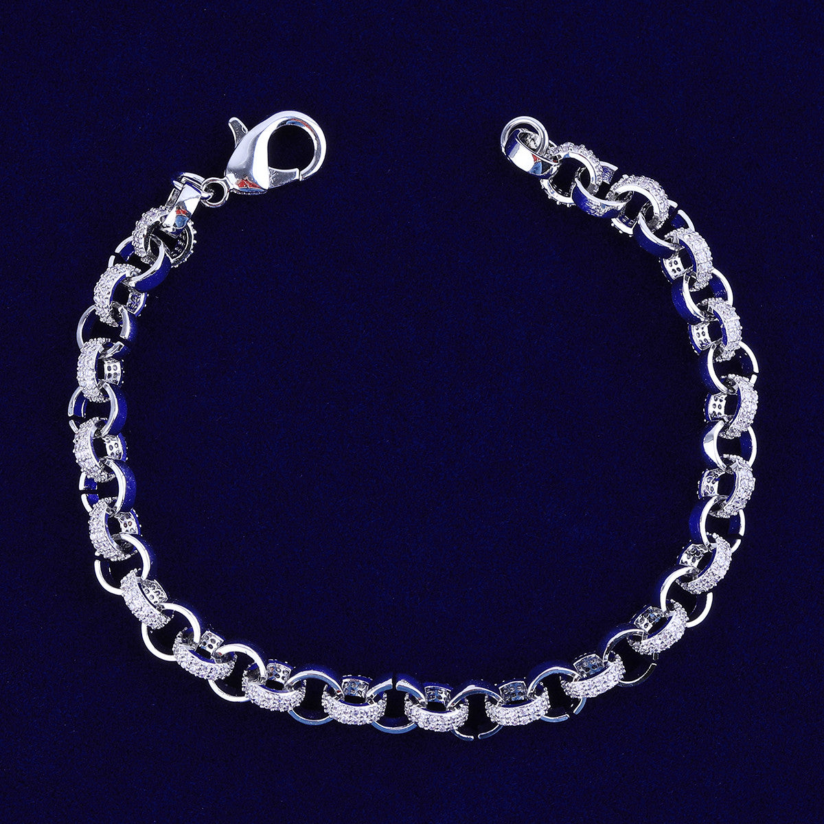 Iced Rolo | VVS Diamond CZ Prong Set 24k 925 Silver Rose Gold Hip Hop Bracelet