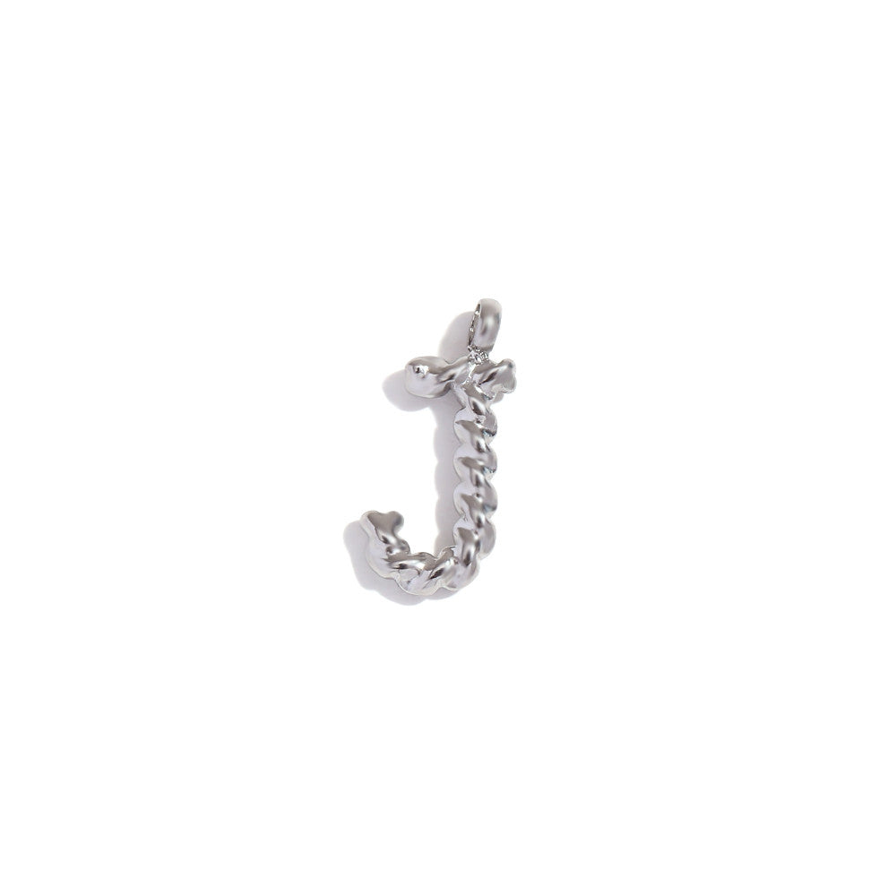 18k Gold Silver Tarnish Free Stainless Steel Mini Twisted Letter Pendant Necklaces