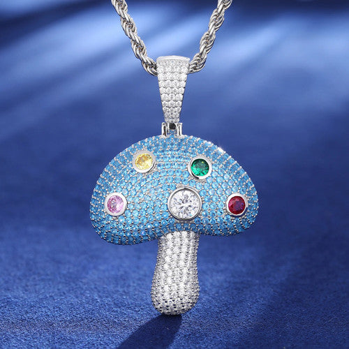 The Magic Mushroom | Moissanite Diamond Iced Blinged Out Gemstone Hip Hop Chain Pendant
