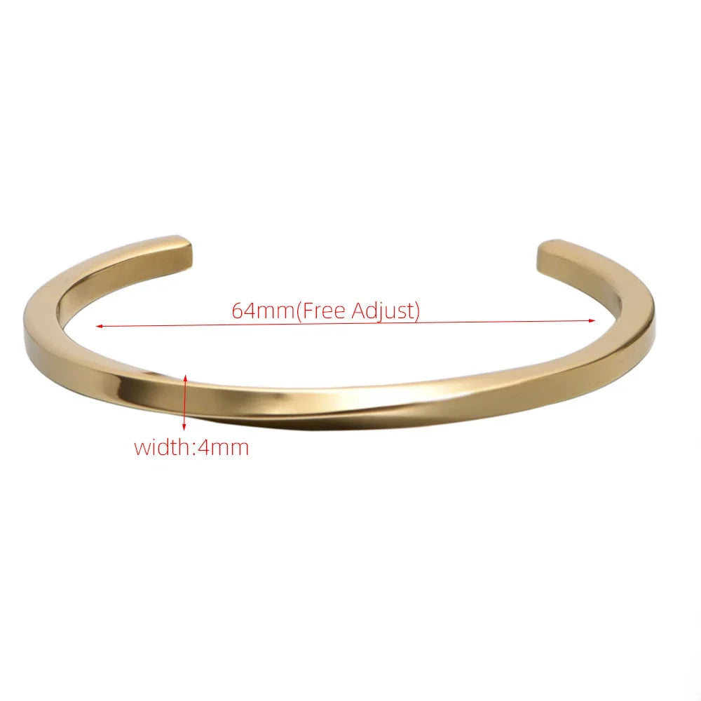 The Simple Classic | Solid Stainless Steel Mens Clean Fashion Bangle Bracelets