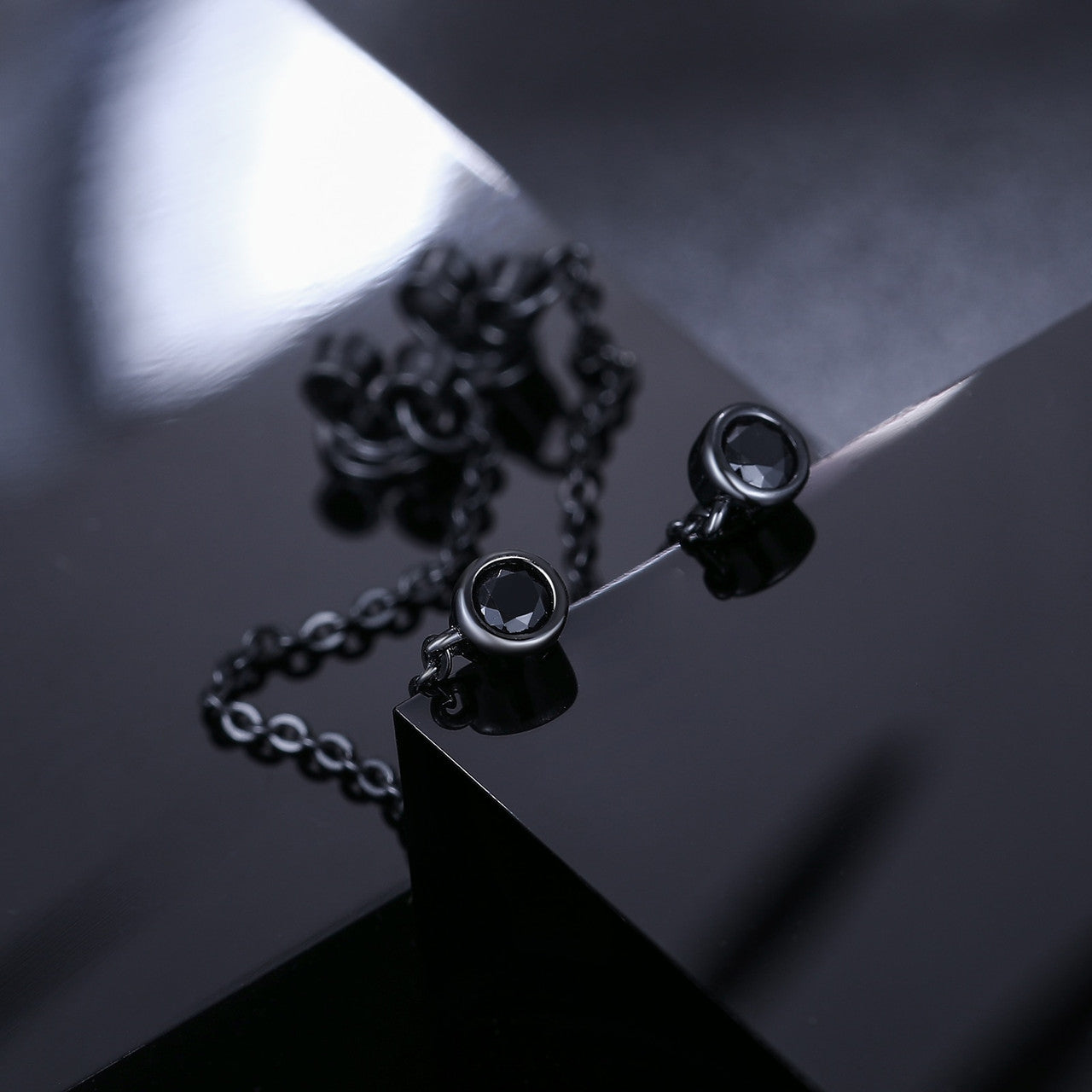 Black Iced D Color VVS Diamond Tassel Style 925 Silver Hip Hop Earrings