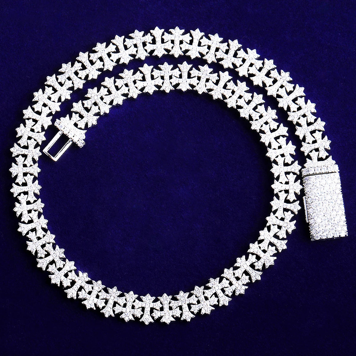 Criss Crossed | VVS Diamond CZ Cross Link Iced Blinged Out Hip Hop Chain Necklace