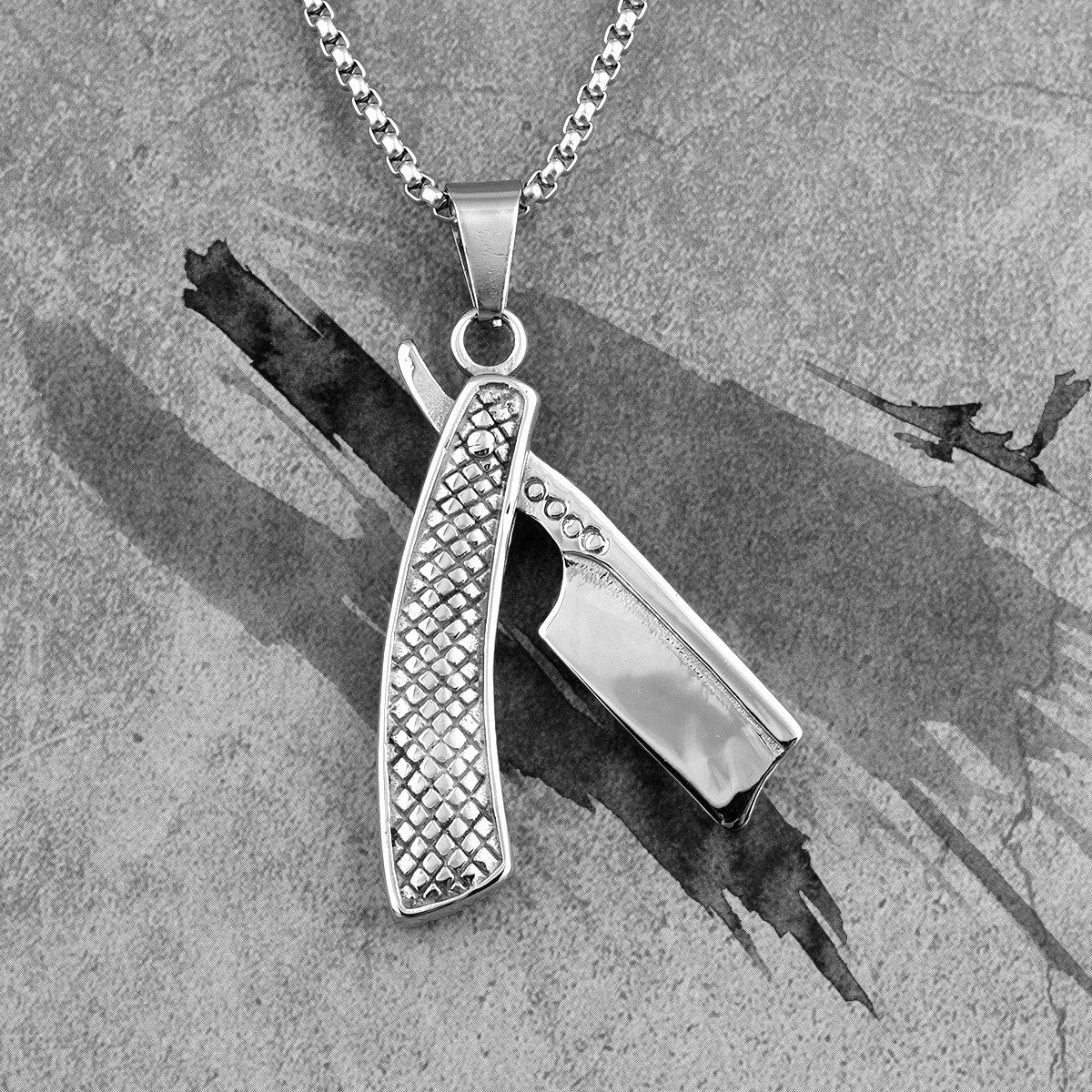 Razor | 316L No Fade Stainless Steel Barber Haircut Razor Hip Hop Pendant