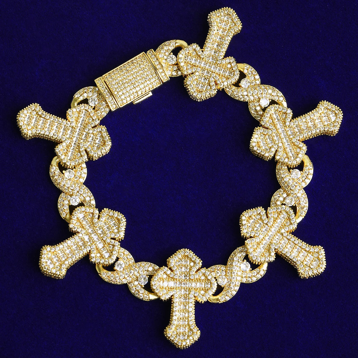 Infinity Passion Chain | VVS Diamond CZ 5AA+ Baguette Stone Cross Chain Bracelet