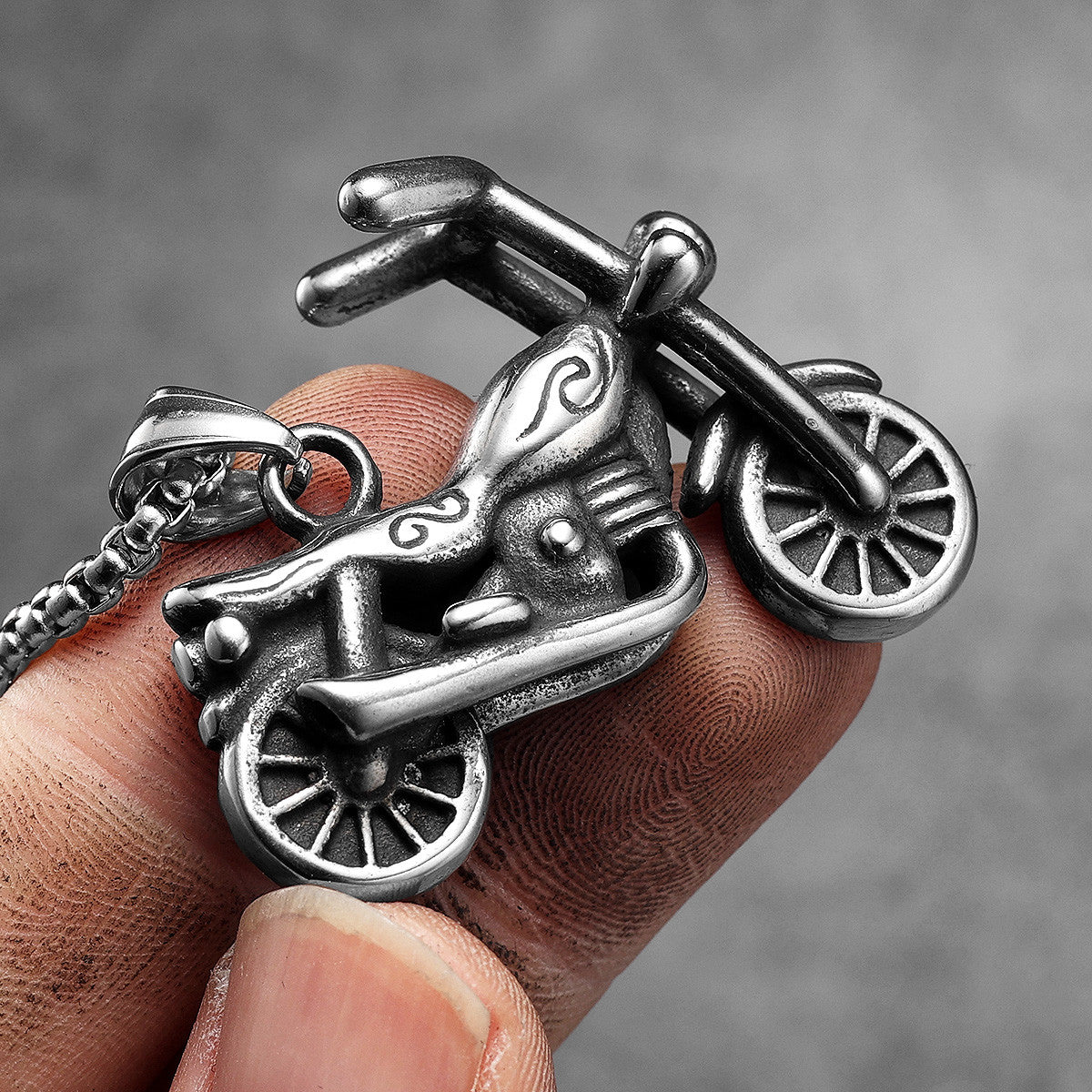Motorcycle | 316L Solid No Tarnish Stainless Steel Chopper Biker Street Wear Pendant