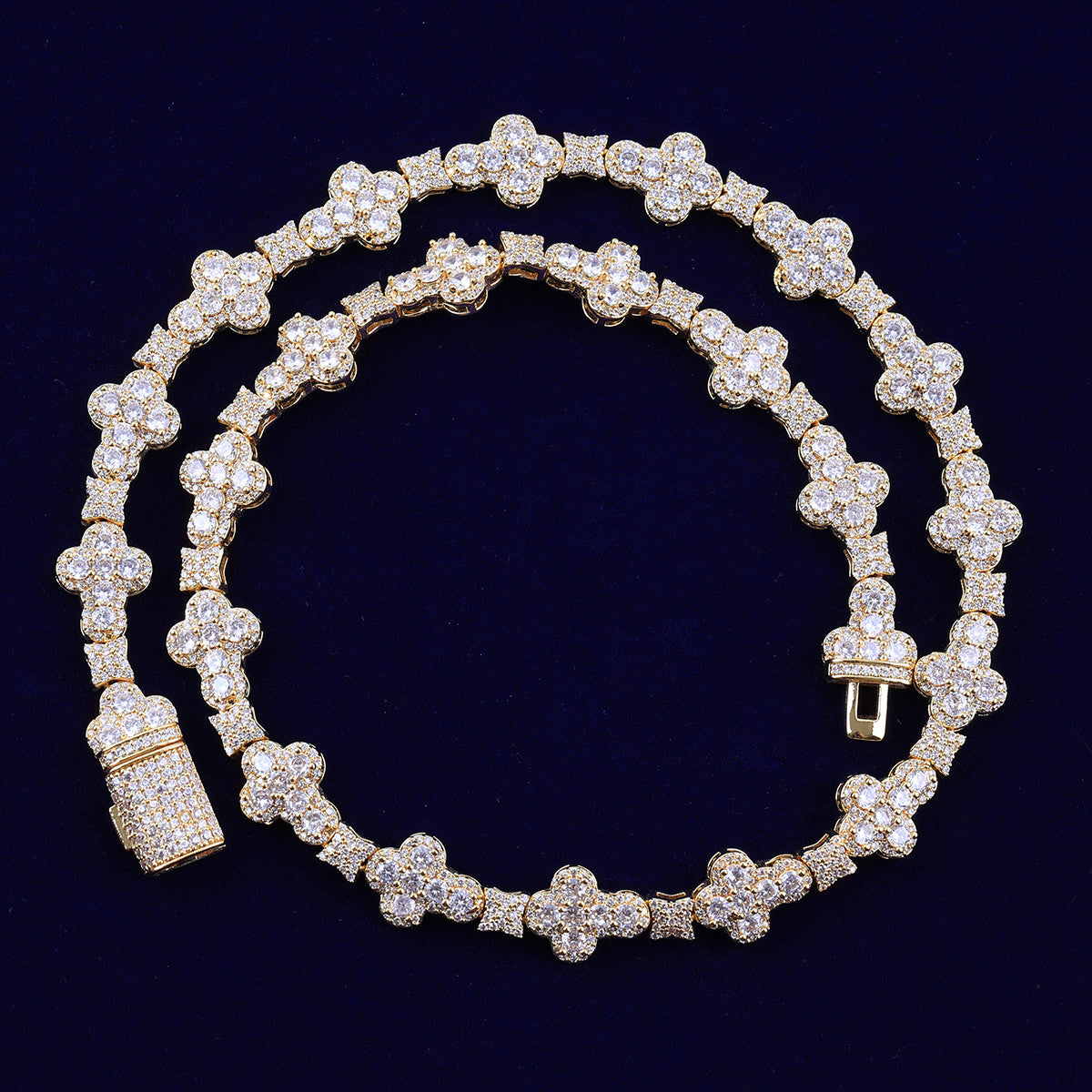 The Morning Star | Cross Link VVS Diamond CZ 5A Hip Hop Prong Set Chain Necklace