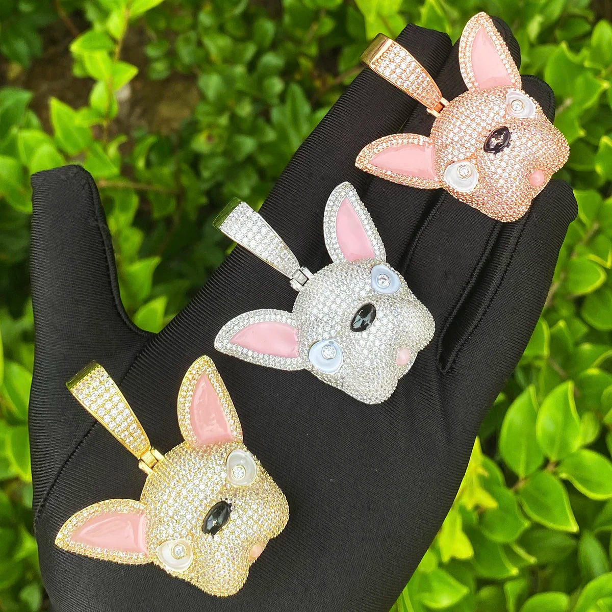 French Bull Dog | VVS Diamond CZ Frenchie Dog Iced Blinged Out Pendant Necklace