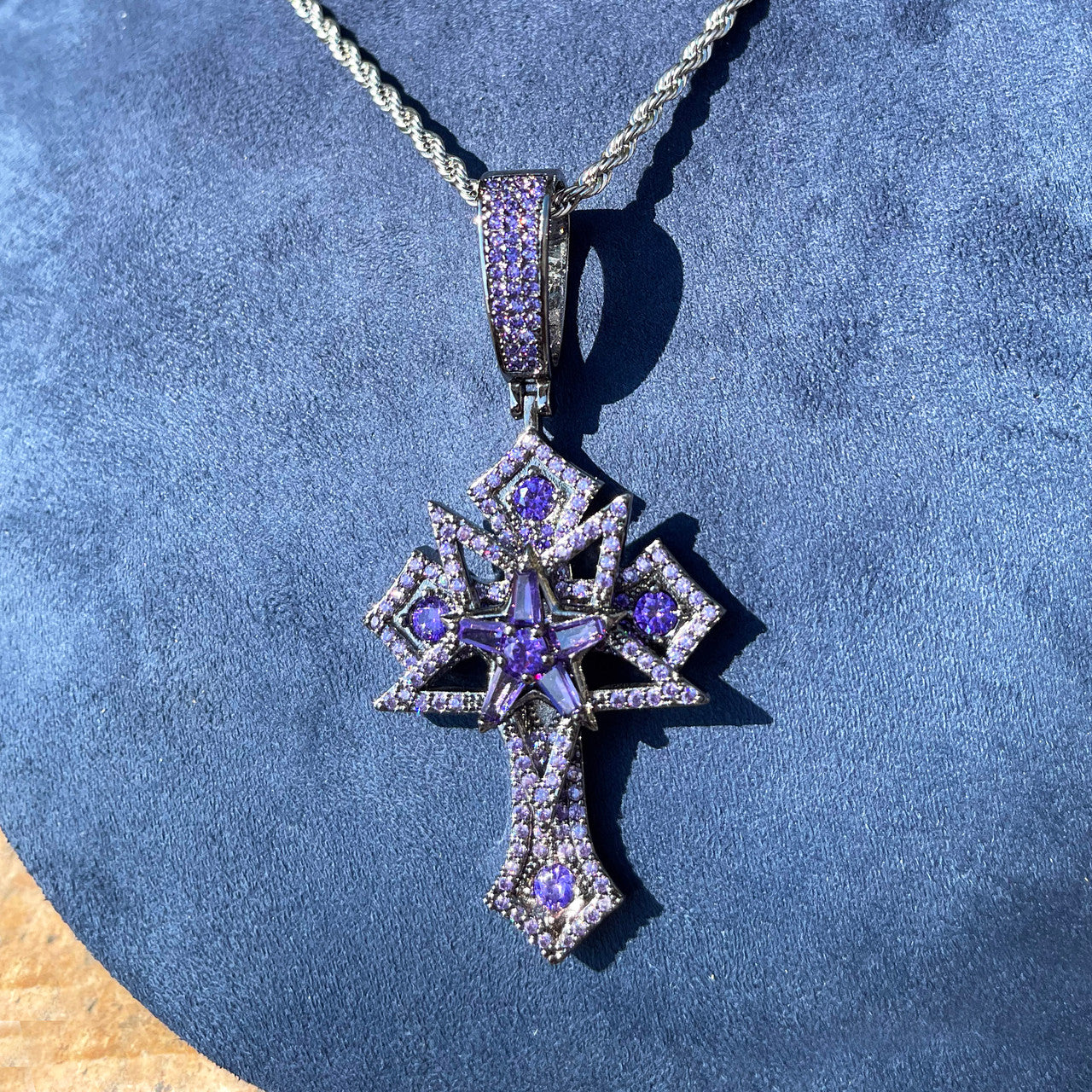 Star Crossed | Iced Prong Set Layered Cross Hip Hop Pendant