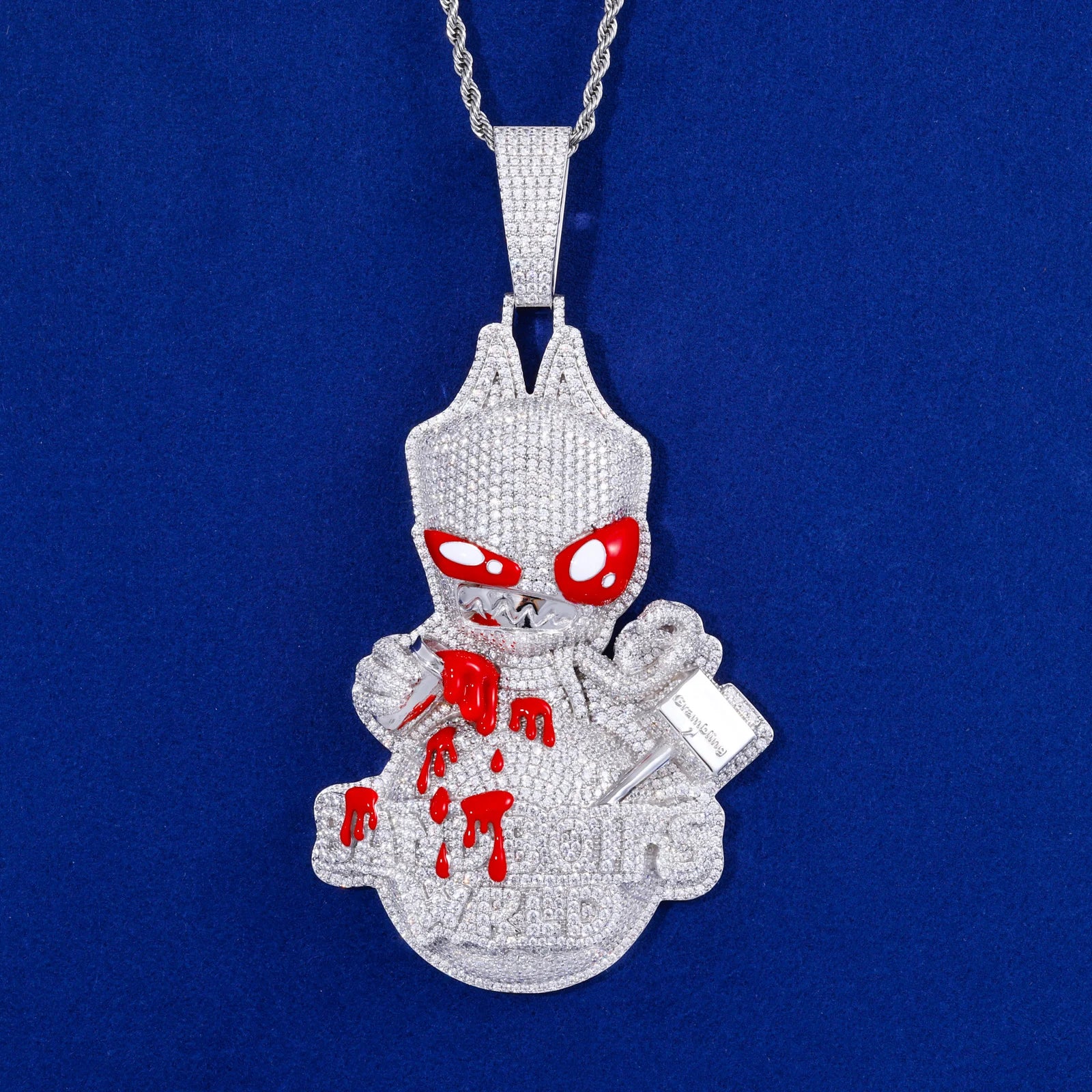 Bandbois WRLD | Custom VVS Moissanite Hip Hop 925 Solid Silver Blood Drip Pendant