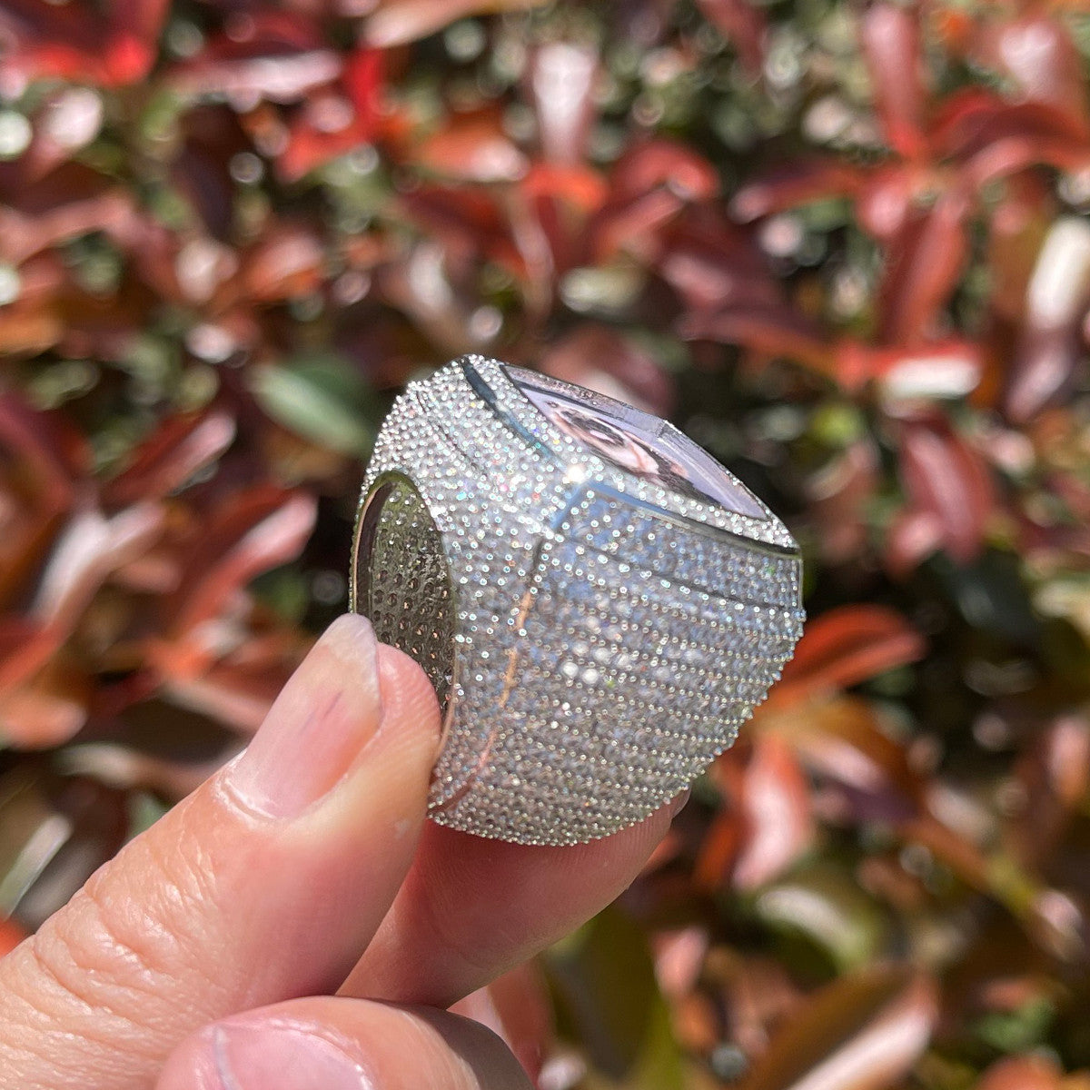 Men's Flooded Ice Custom Photo Hip Hop Personalized Picture Memory Rings