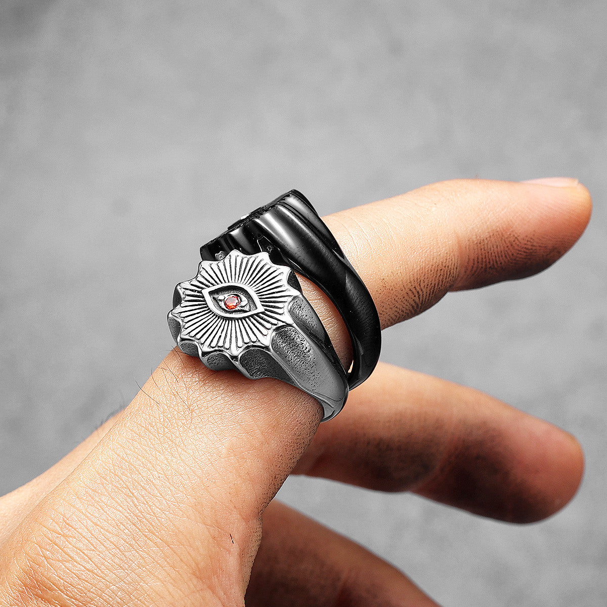 Illumination | 316L No Fade Stainless Steel Masonic Illuminati Eye of Light Rings