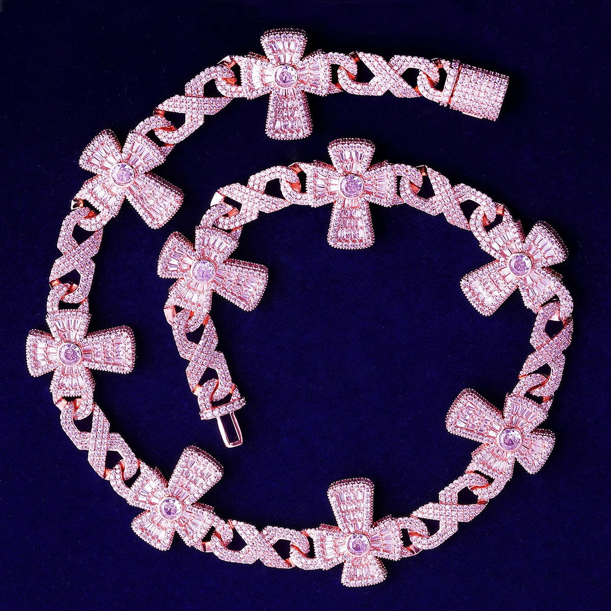 Eternal Cross | 5AA+ VVS Diamond CZ Infinity Link Hip Hop Cross Chain Necklace