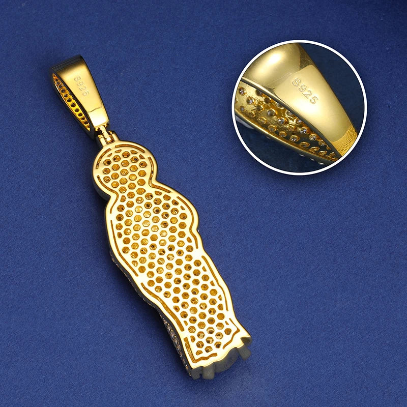 San Judas Tadeo | Solid 925 Sterling Silver Moissanite Diamond Spiritual Hip Hop Pendant