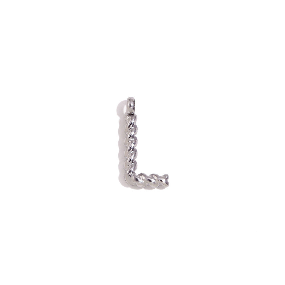 18k Gold Silver Tarnish Free Stainless Steel Mini Twisted Letter Pendant Necklaces