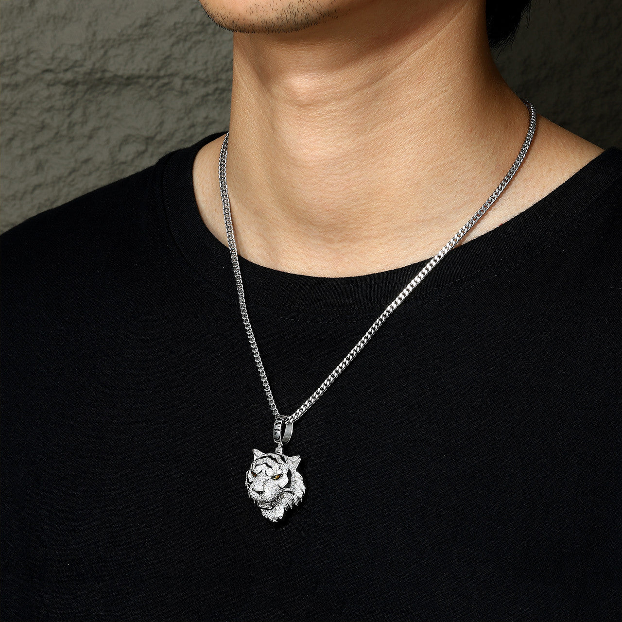 Tiger Pride | Sterling Silver Moissanite Diamond Luxury Hip Hop Iced 3D Tiger Pendant