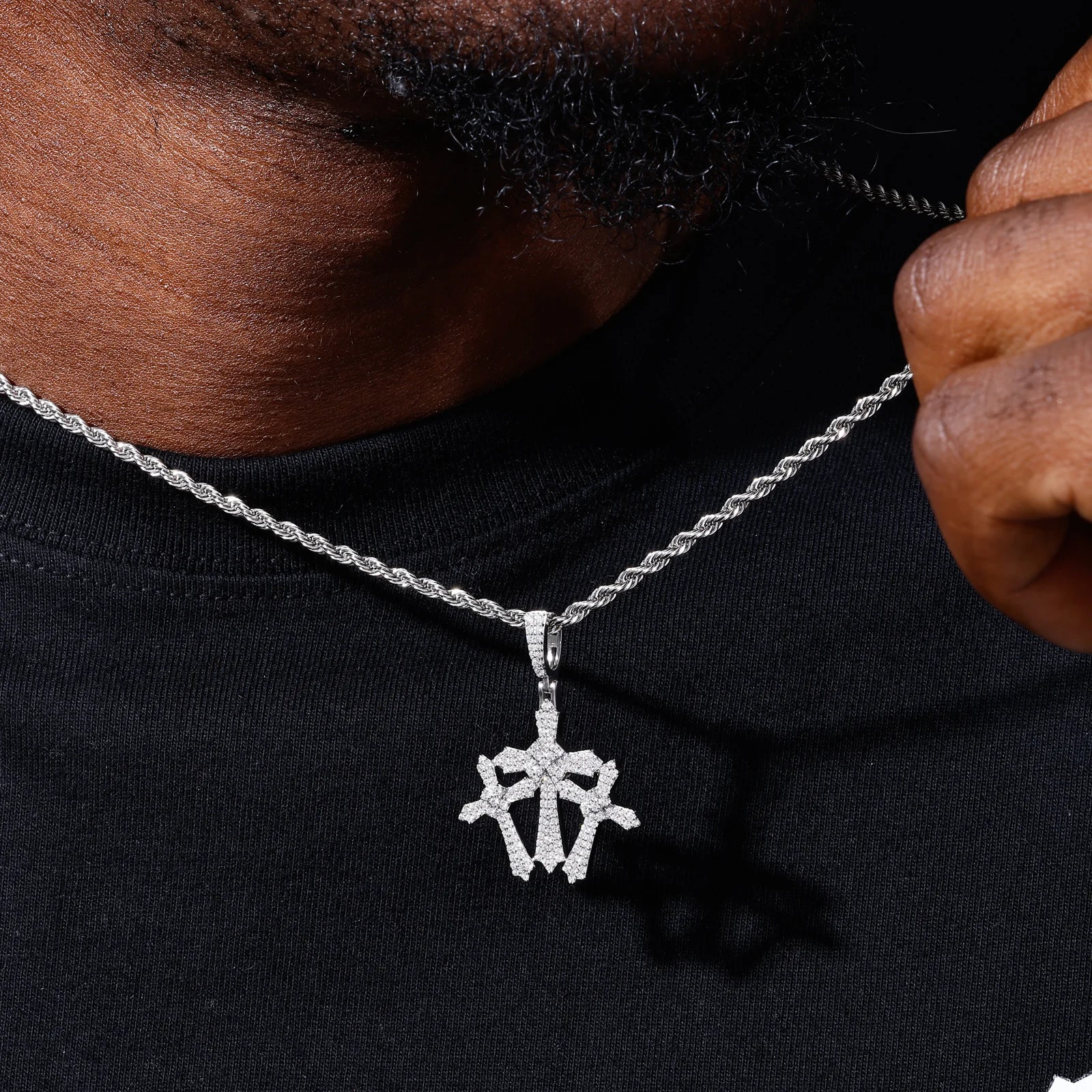Holy Trinity lll | 925 Sterling Silver Moissanite Triple Cross Hip Hop Pendant Necklace