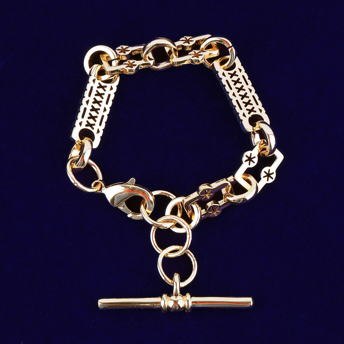 T Bar | Designer Star Link 24k 925 Silver Rose Gold Street Wear Bracelet