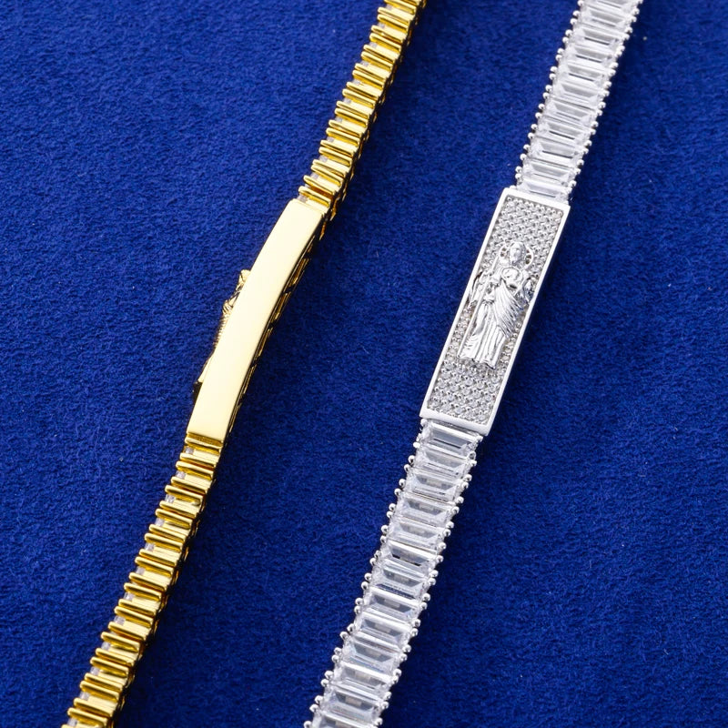 San Judas II | Luxury 925 Silver VVS Diamond Moissanite Baguette Tennis Bracelet