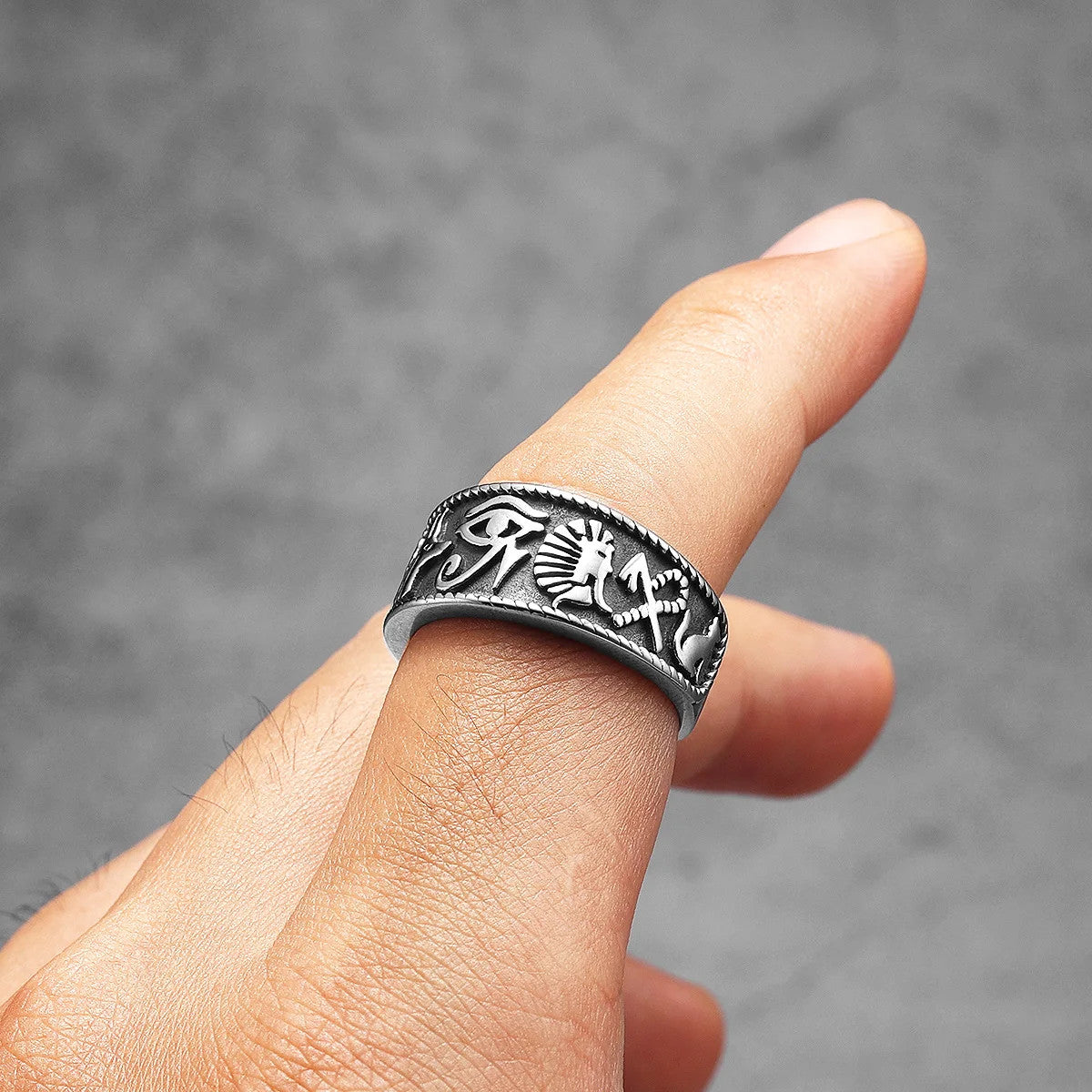 African Heritage | 316L No Fade Stainless Steel Egyptian Culture Street Wear Ring