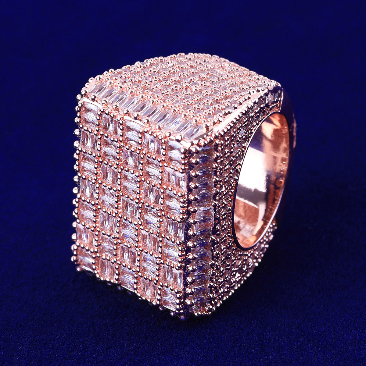 Iced Brigade | VVS Diamond CZ 24k 925 Silver Rose Gold Hip Hop Rings