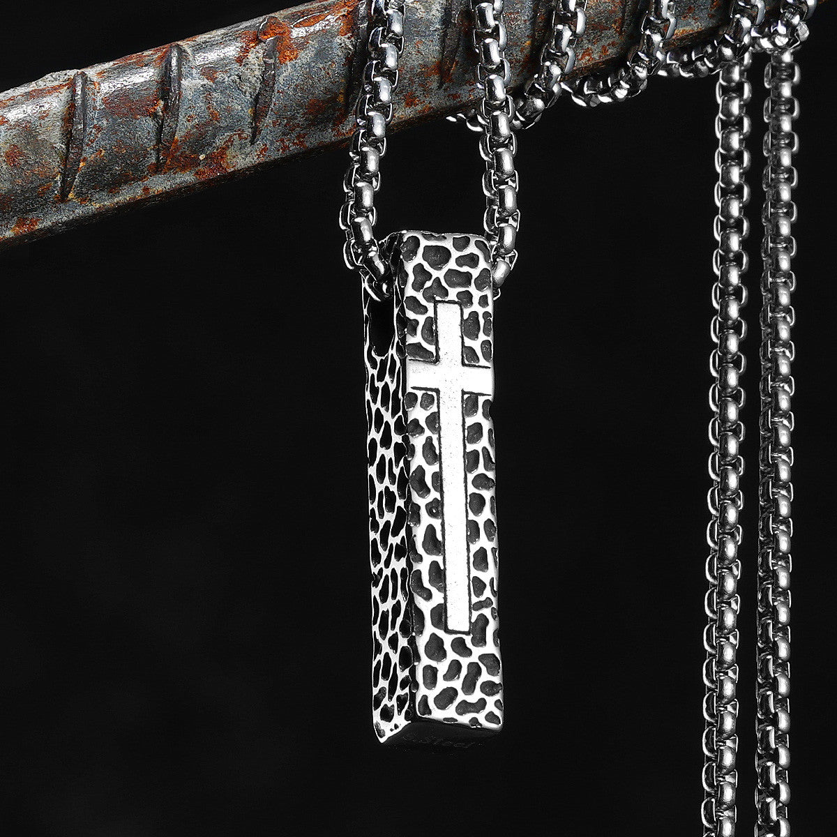 Texture Cross | 316L No Fade Stainless Steel Symbolic Spiritual Street Stylish Pendant