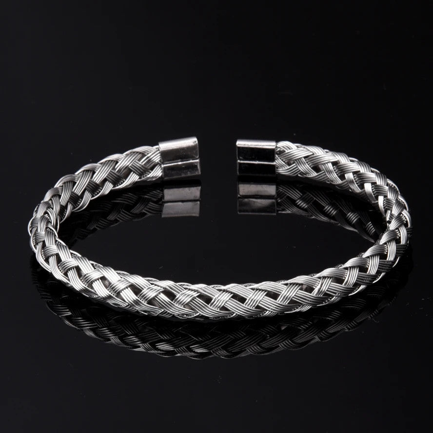 Royal Classic | Titanium Steel Hemp Weave Roman Numeral Stylish Luxury Bracelets
