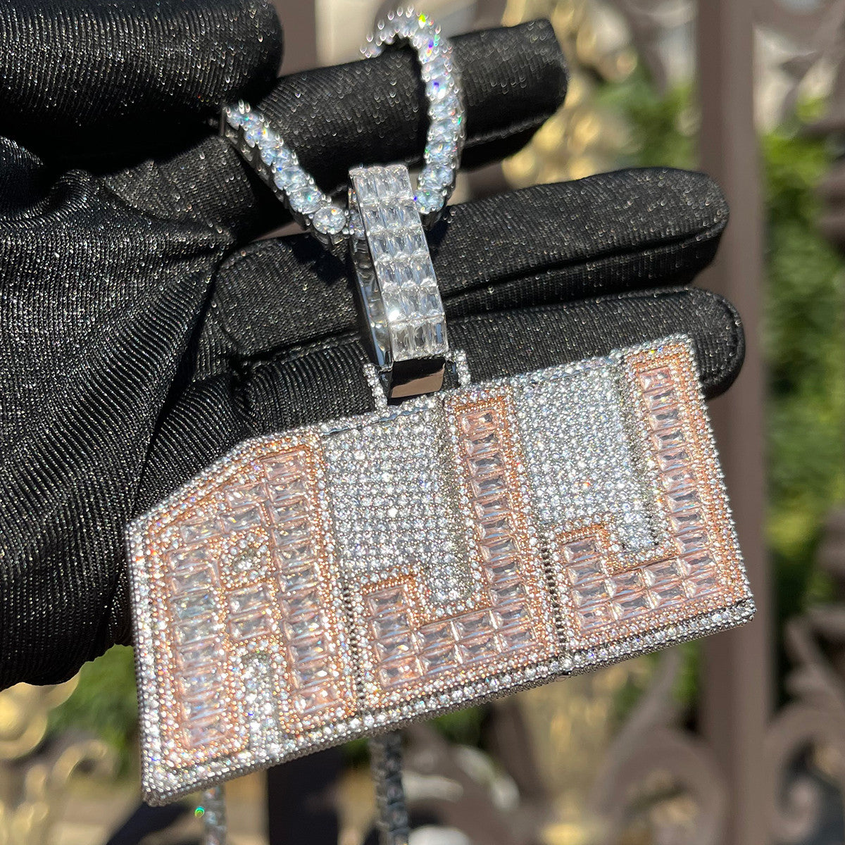 HighLife | Custom Made Iced Baguette Blinged Out Custom Made Pendant