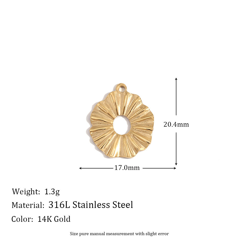 Ladies DIY 18k Gold Over No Fade Solid Stainless Steel Perforate 3D Buckle Pendants