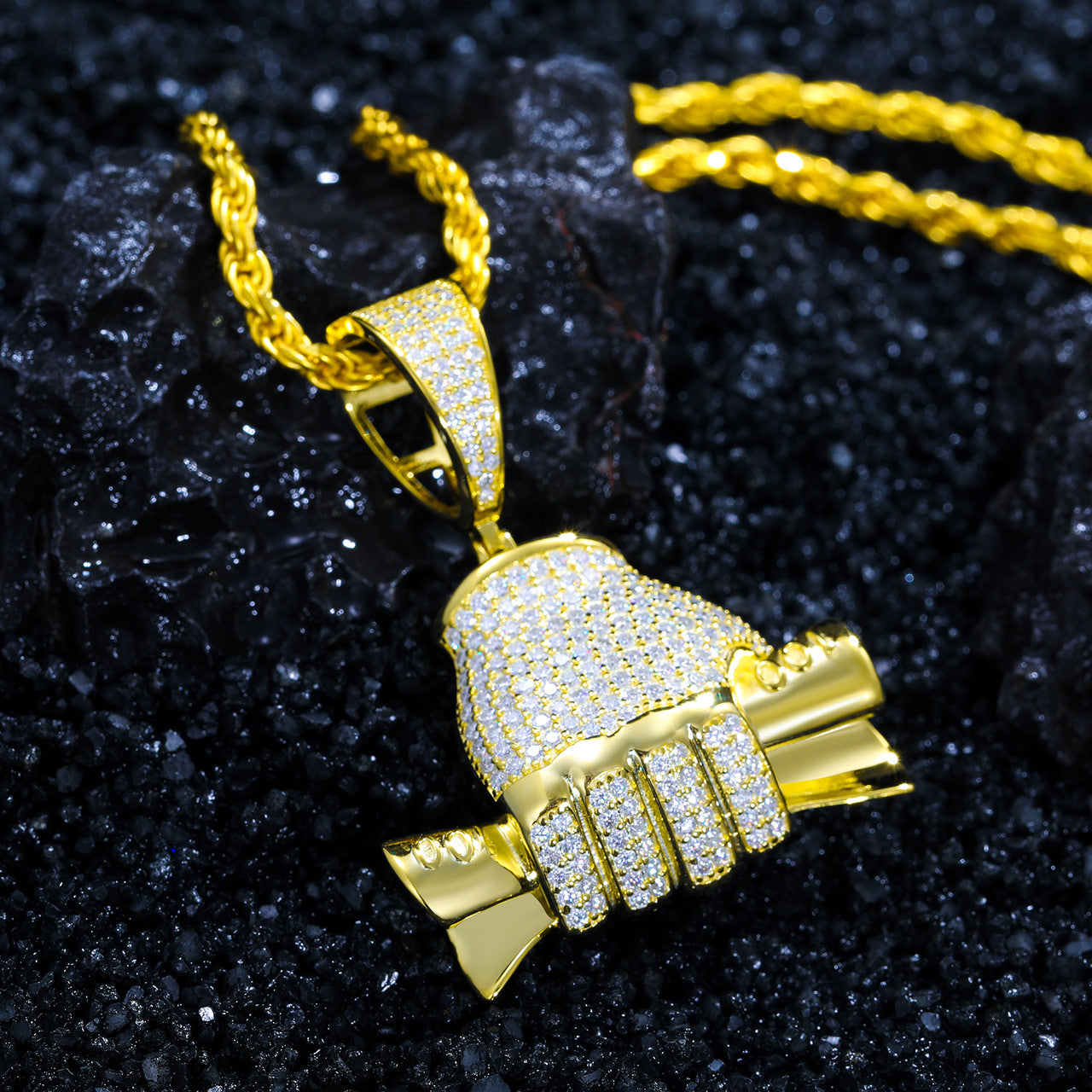 Fist Full | Sterling Silver VVS Diamond Money Hand Hip Hop Pendant