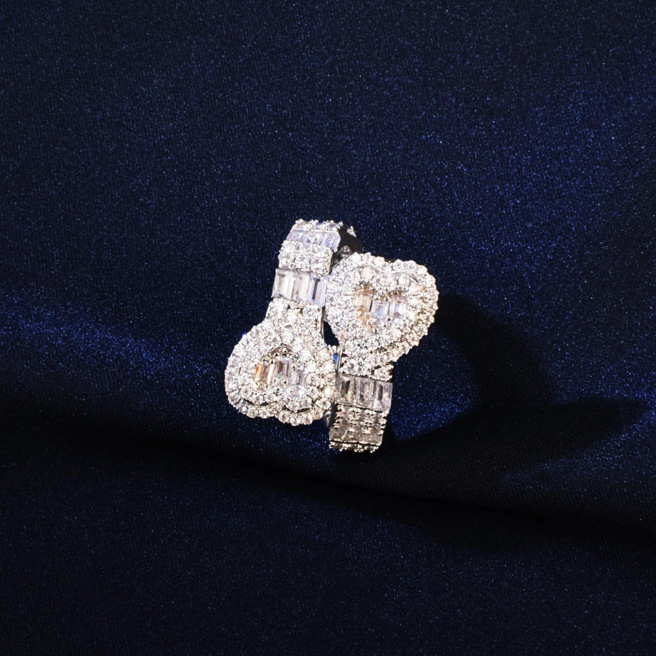 Ladies Wrapped Love Heart Adjustable Casual Street Wear Baguette Hip Hop Style Rings