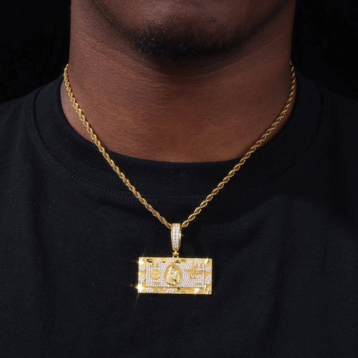 Dough Boy II | Big Dollars Moissanite Diamond VVS 100 Dollar Bill Hip Hop Pendant
