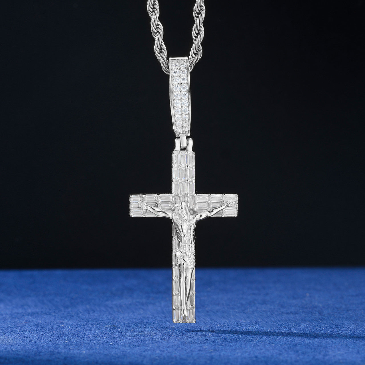 Luxury Cross | DVVS Baguette Moissanite Diamond Sterling Silver Hip Hop Jesus Piece