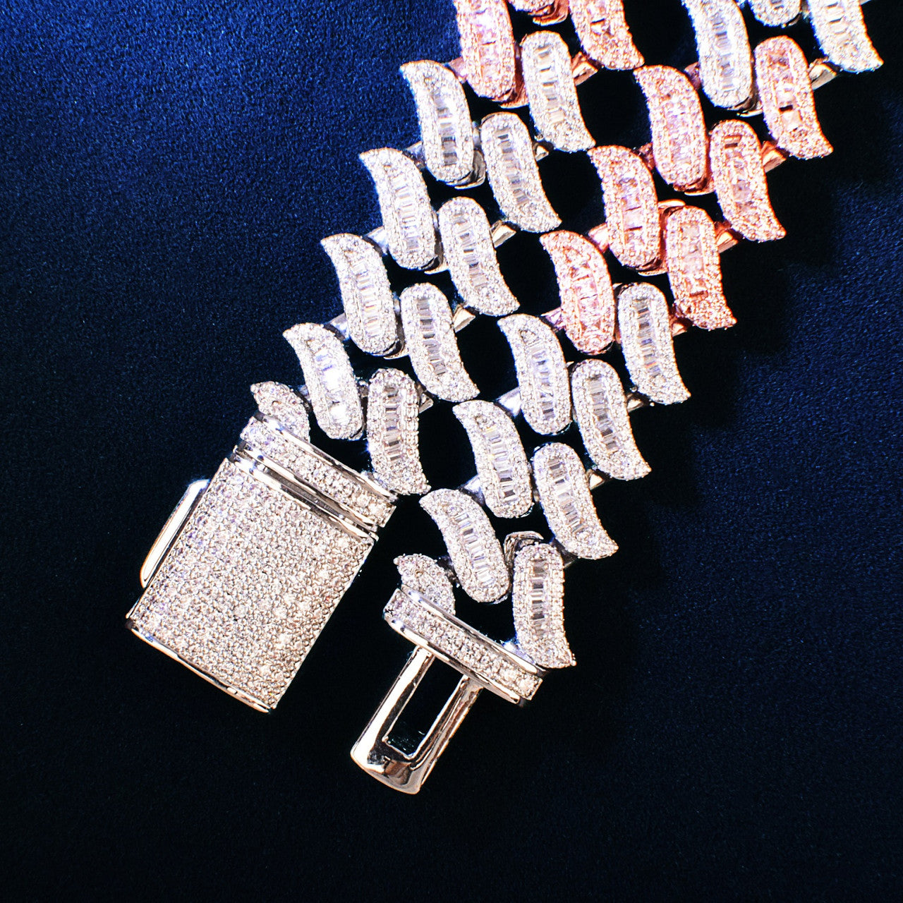 Fire Boy Baguette | VVS Diamond CZ Baguette Iced Blinged Out Fire Boy Cuban Link Chain Necklace