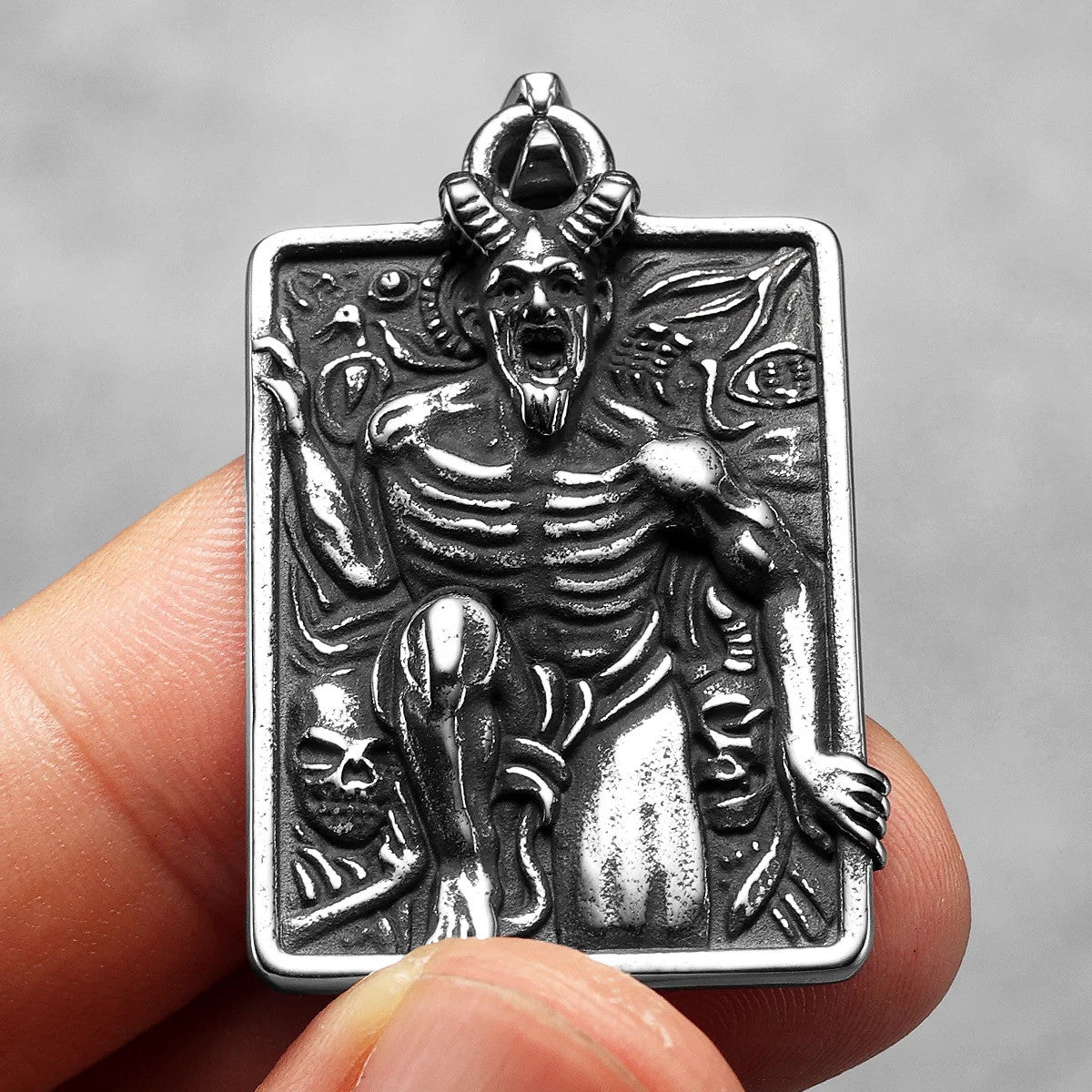 Fallen Angel | 316L No Fade Solid Stainless Steel Devil Satan Amulet Hip Hop Pendant