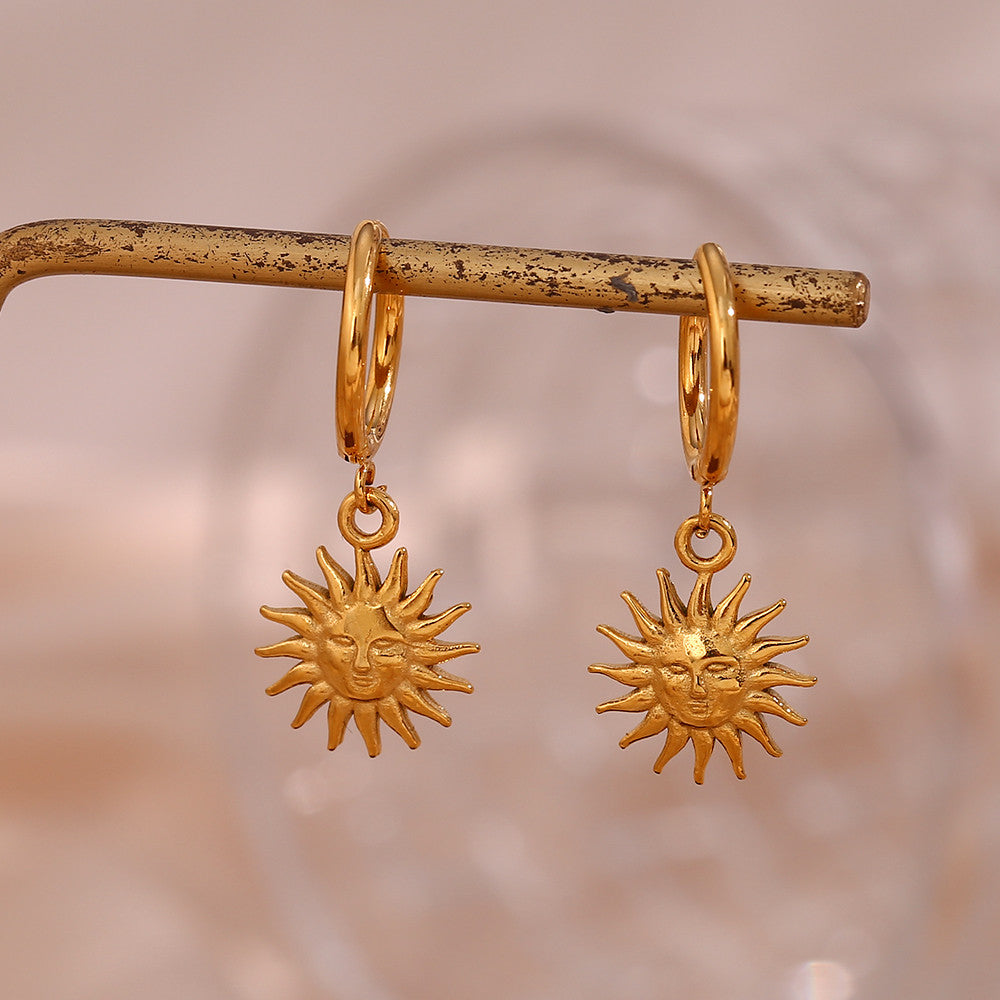 18k Gold over 316L Stainless Steel Sun Goddess Rebirth Boho Waterproof Earrings