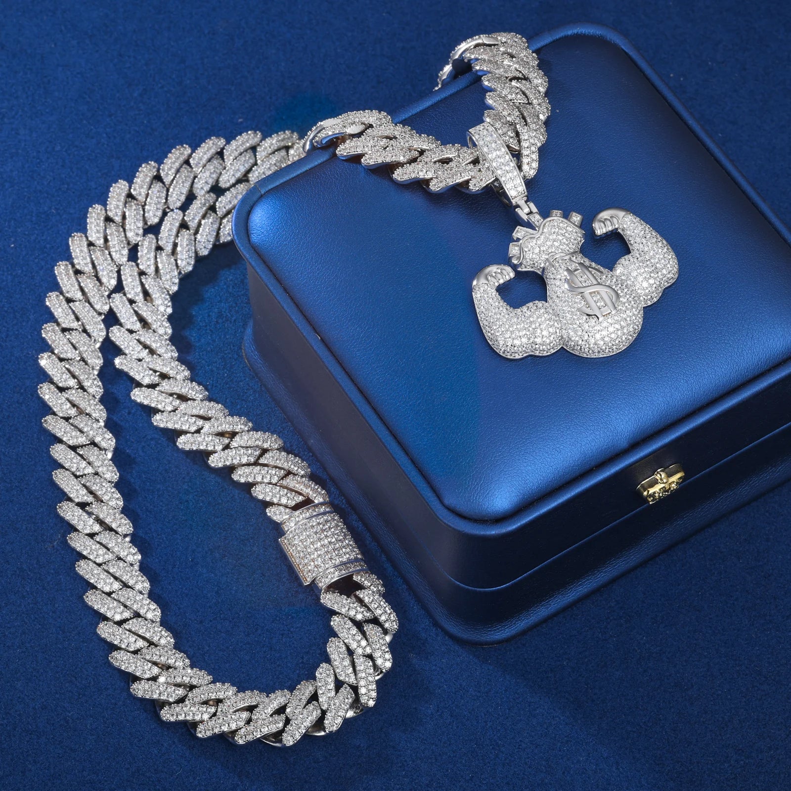 Money Strong | Moissanite Diamond Solid Silver Iced Blinged Out Pendant