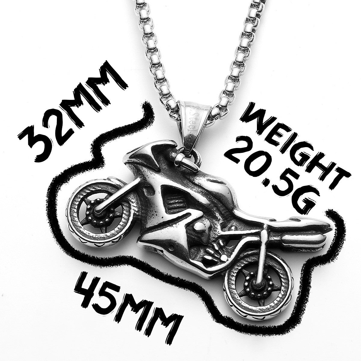 Racing Motorcycle Rider | 316L No Fade Stainless Steel Biker Boy Hip Hop Pendants