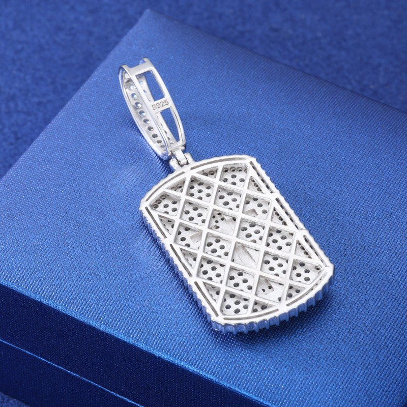 The Wonderful Counselor | 925 Sterling Silver Moissanite Diamond Crucifix Jesus Dog Tag Pendant