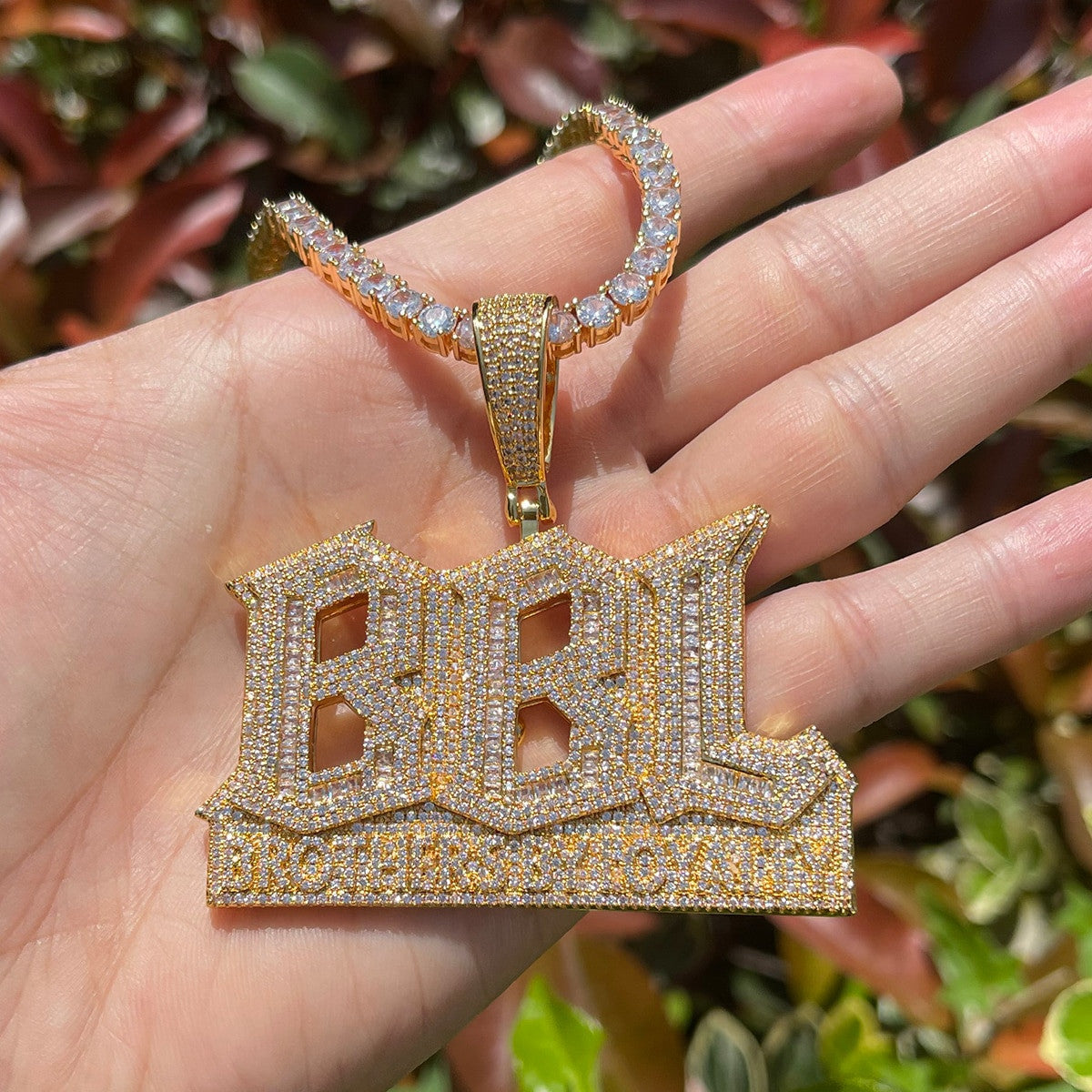 BBL | Mens Iced Brothers By Loyalty Blinged Out Hip Hop VVS Diamond CZ Chain