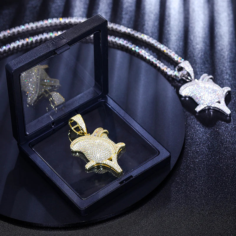 Diamond Rose | 925 Sterling Silver Moissanite Rose Flower D Color Hip Hop Pendant Necklace