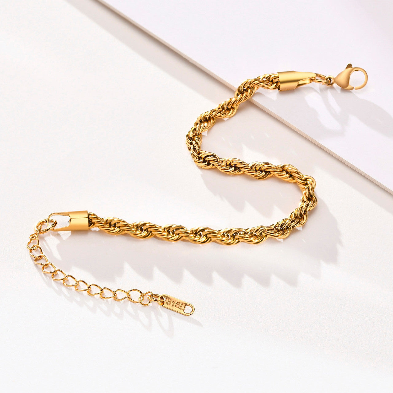 Classic Cuban Rope Link One Two Three Piece Gold Silver No Fade Stainless Steel Bracelet Sets