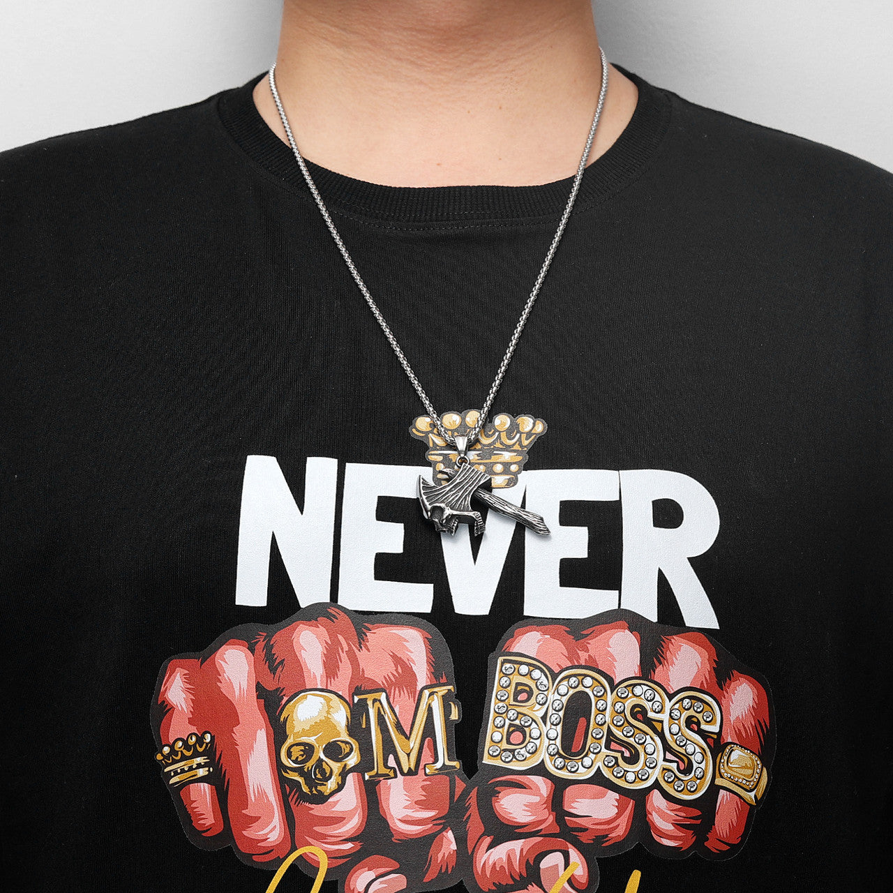 Screaming Skull Axe | No Fade Solid Stainless Steel Men's Unique Pendant