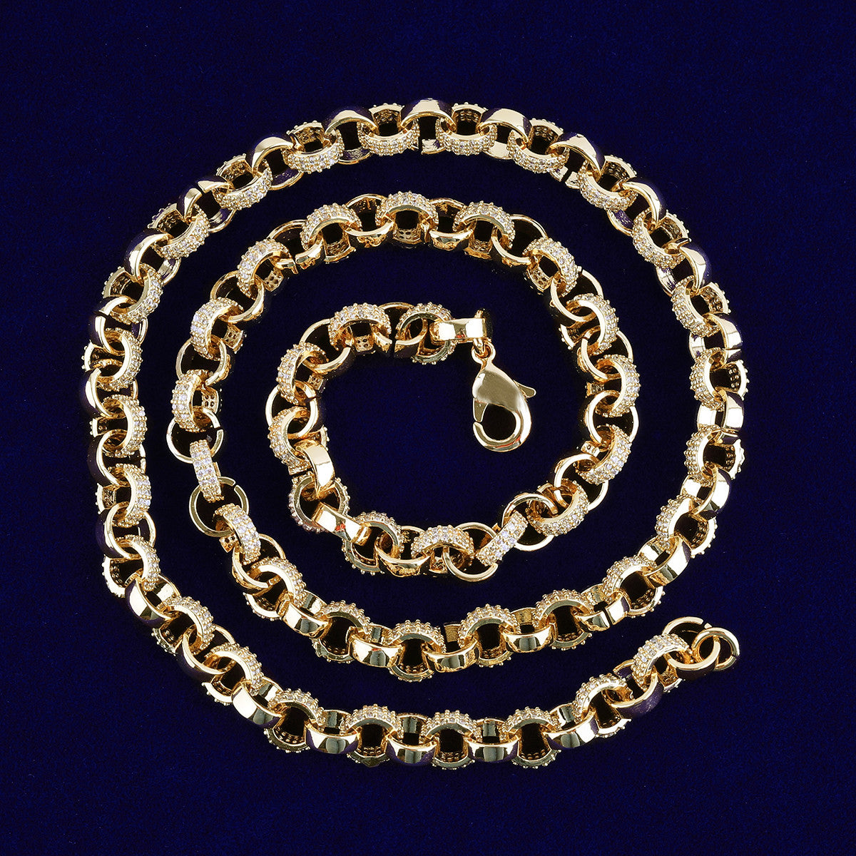 Iced Rolo | VVS Diamond CZ Prong Set 24k 925 Silver Rose Gold Hip Hop Chain Necklace