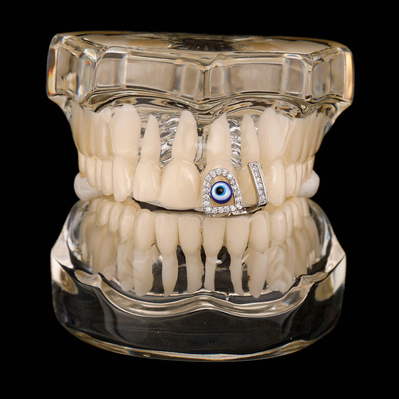 Devils Eye | VVS Diamond CZ Stone All Seeing Eye Hip Hop Mouth Tooth Bling Grillz