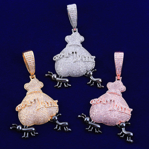 Be Like The Ant | Grand Ant VVS Diamond CZ Money Bag Hip Hop Pendant