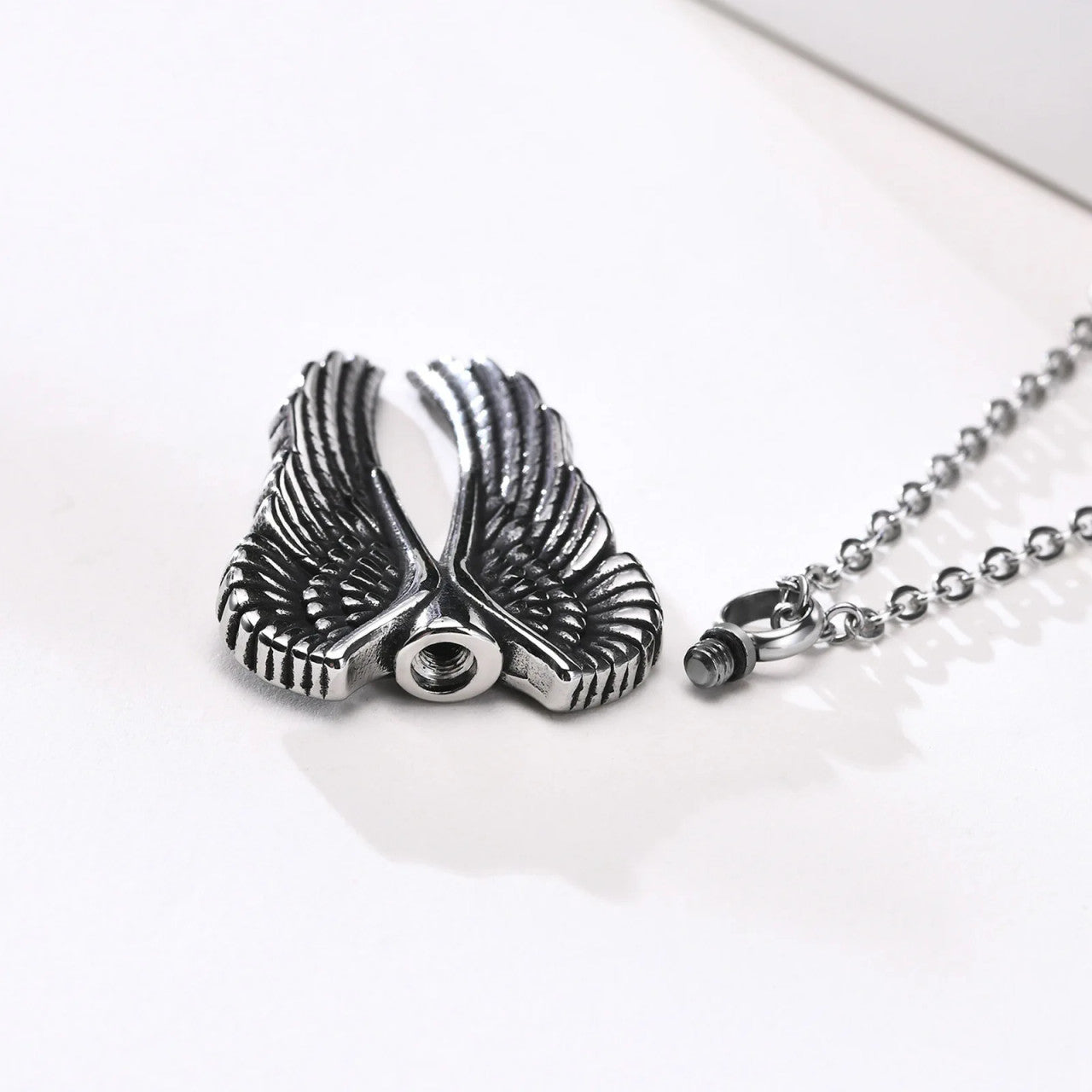 Angel Wings | Solid Stainless Steel Keepsake Style Unique Pendant Necklace