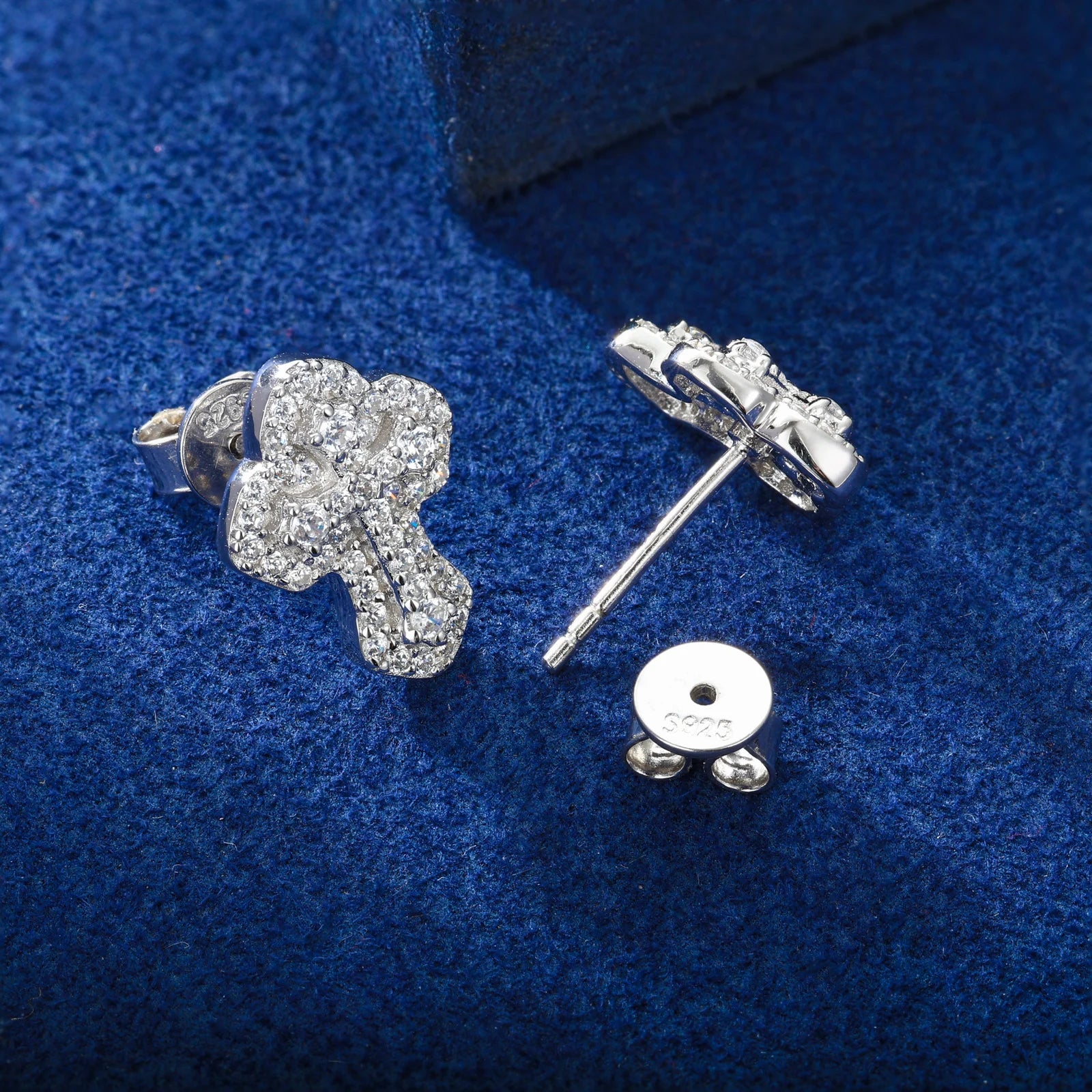 The Armor | High Quality D VVS Moissanite Iced Blinged Out 925 Sterling Silver Cross Earrings