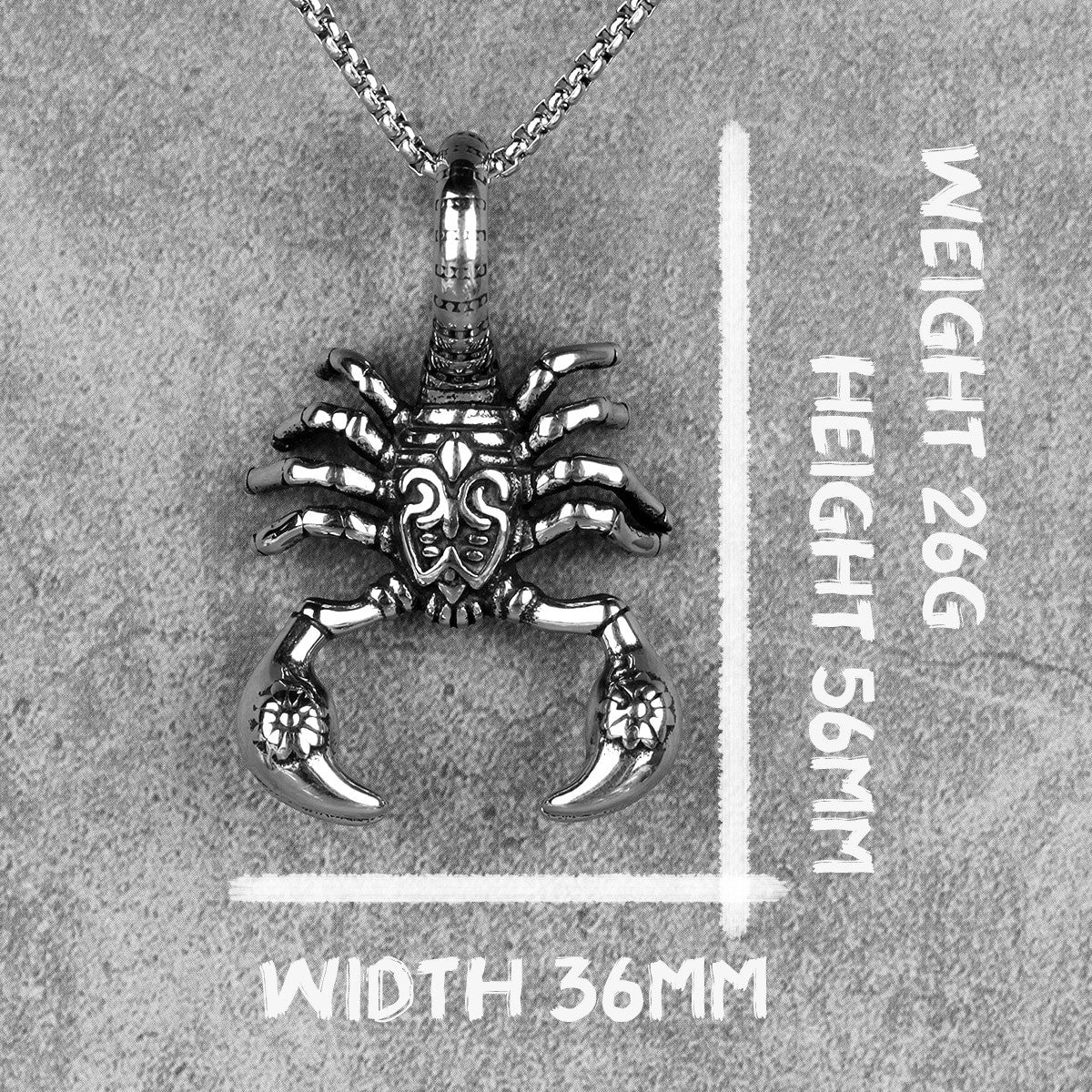 Scorpion King | No Fade Silver Stainless Steel Street Wear Hip hop Pendant